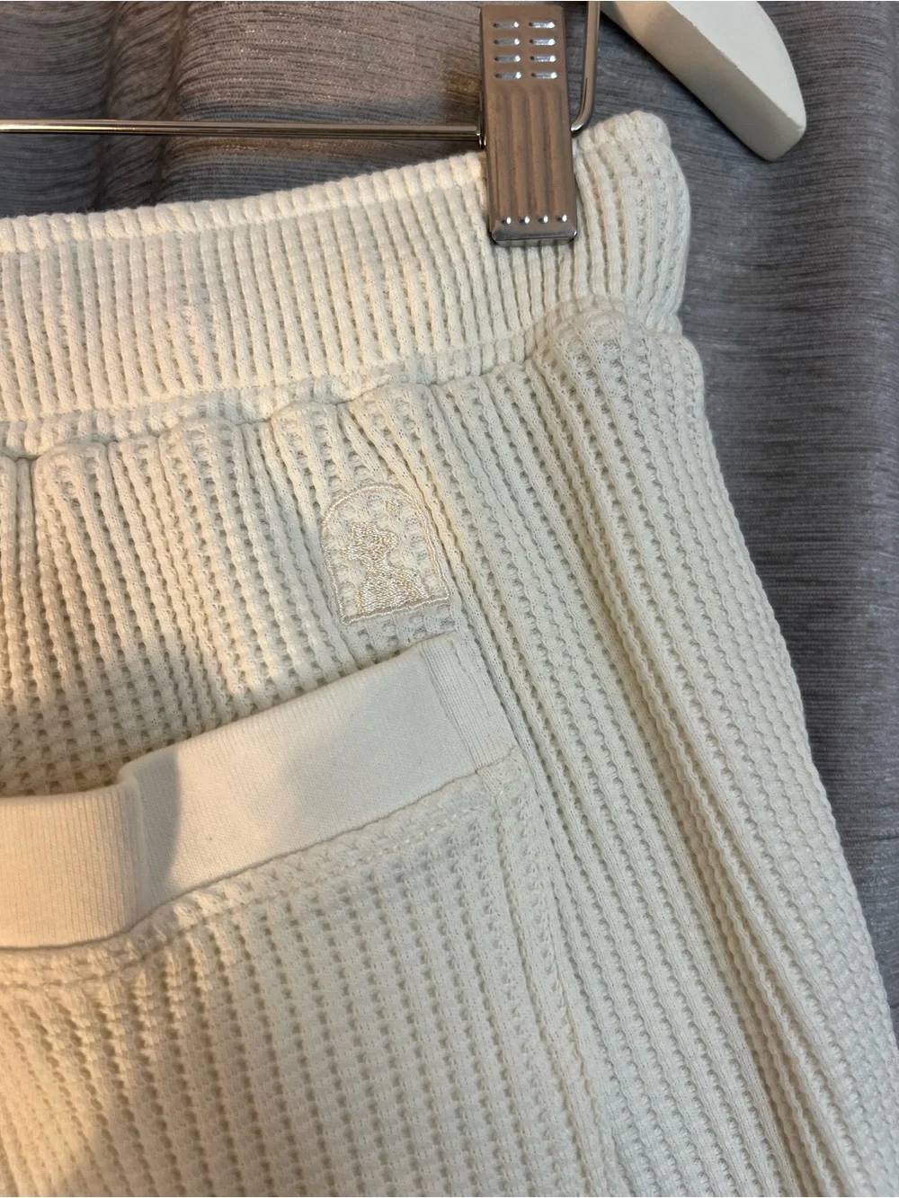 Dandy Del Mar Waffle Knit Lounge Shorts Cream 100% Cotton Drawstring Men’s L